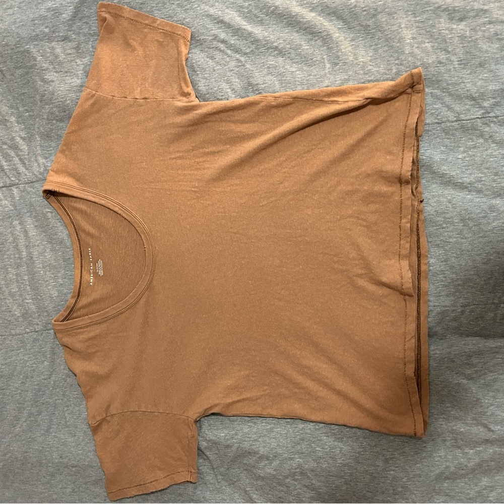 Tan American Eagle scoop neck shirt